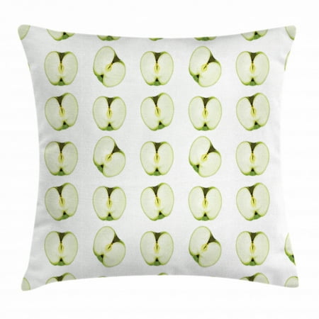 Apple Throw Pillow Cushion Cover Fresh Granny Smith Halves Farm