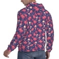 thumbnail image 6 of Kdxio red Skull flower Print Mens Casual Hooded Collar Drawstring Hoodies Pullover Sweatshirts Casual Long Sleeve Shirts-3X-Large, 6 of 7