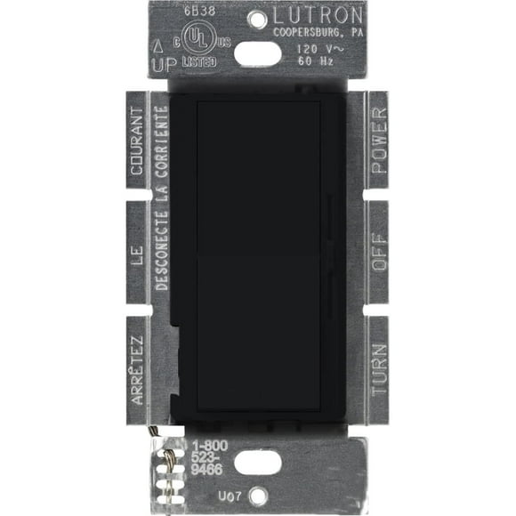 Lutron Diva Electronic Low Voltage Dimmer | 300-Watt Single-Pole or 3-Way | DVSCELV-303P-MN Midnight