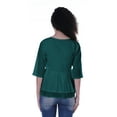 thumbnail image 3 of Moomaya Womens Cotton Peplum Top V-Neck Cotton Tunic Ethnic Blouse, 3 of 7