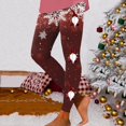 thumbnail image 1 of MKLEKYY Leggings deportivos para mujer, leggings de entrenamiento, pantalones con estampado navideño de bloques de color, leggings elásticos suaves 149, 1 of 4