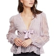 thumbnail image 2 of Free People Luisa Peplum Blusa para Mujer, Púrpura, Mediana Free People Peplo, 2 of 2