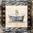 thumbnail image 2 of Grey, Jace 12x12 White Modern Wood Framed Museum Art Print Titled - Black gold zebra bath, 2 of 4