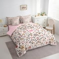 thumbnail image 4 of Feelyou Pink Flower Women Twin Bedding Sets 7-Piece, Vintage Boho Floral Bedding Comforter Set, Mandala Cherry Blossoms Reversible Sheet Sets, Ultra Soft Bedroom Decor, 4 of 8