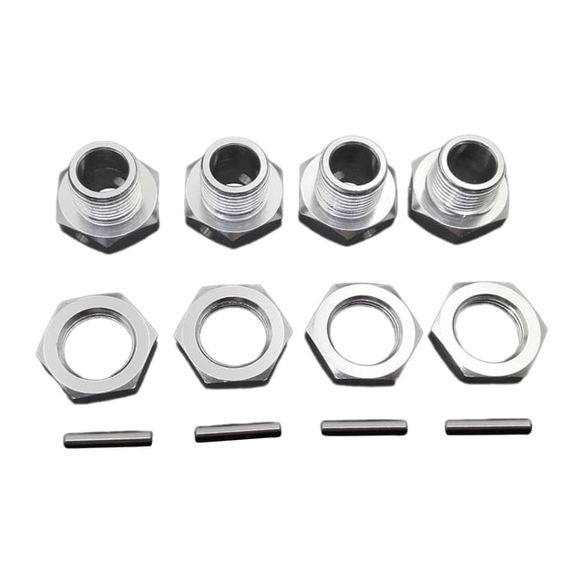 4pcs RC HEX REEMPLACIÓN 1/8 VELIZACIÓN EXTENDIDO DIY SPPARE PARTACIÓN PARTE M17 Accesorios Adaptador de accionamiento de la rueda Hex , Argén