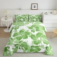 thumbnail image 3 of Feelyou Dreamy Green Flower Bedding Comforter Set for Kids, Cherry Blossoms Floral Twin Comforter Sets, Palm Leaf Plant Reversible Bedding Set, Ultra Soft Bedroom Decor, 2 Pieces, 3 of 9