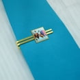 thumbnail image 2 of Hot Air Balloons Lined Up Square Tie Bar Clip Clasp Tack- Silver or Gold, 2 of 5