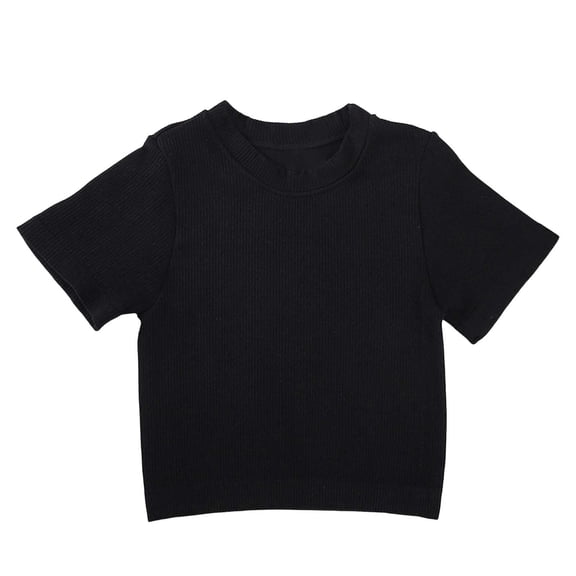 SAWOBUUN Women Ribbed T Shirts Short Sleeve Crew Neck Casual Slim Trendy Basic Summer Tops