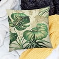 thumbnail image 2 of SHERONV Summer Tropical Green Leaves Pillow Covers   Palm Leaf Decorative Outdoor Throw Pillow Cases Standard Size Green Gold Pillowcases Cushion Cover for Sofa Couch Bed 24x24in, 2 of 5