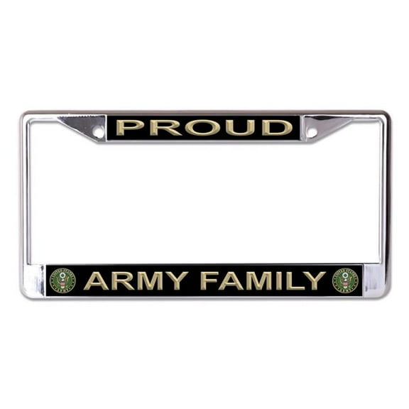 Proud Army Family Chrome License Plate Frame