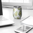 thumbnail image 3 of 12oz Stainless Steel Insulated Wine Tumbler with Lid and Straw – Double Wall Vacuum Mug for Hot & Cold Drinks, 304 Steel Interior, Sweat-Free Design, 3 of 5