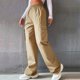thumbnail image 4 of WILLBEST Pantalones Casuales de Mujer, de Cintura Alta, con Pierna Ancha y Estilo Relajado, de Pierna Recta, para Uso Diario. Mediana, 4 of 7
