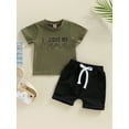 thumbnail image 3 of Newborn Baby Boy Mother's Day Outfit 6M 12M 18M 24M 3Y Short Sleeve Letter Print T-Shirt Top Shorts 2Pcs Summer Clothes Set, 3 of 10