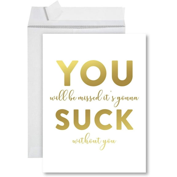 Koyal Wholesale Farewell Retirement Office Card, Gold (Paper Card)