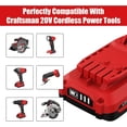 thumbnail image 5 of Replacement for Craftsman 20V Battery 4.0Ah 2-Pack, V20 Battery Compatible with CMCB205 CMCB204 CMCB206, 5 of 7