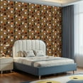 thumbnail image 2 of Peel and Stick Wallpaper Canvas Contact Paper featuring hand drawn autumnal elements brown mushrooms pine Self Adhesive and Removable 17.7in x 118in, 2 of 8
