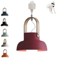 thumbnail image 1 of FSLiving Customizable Iron Pendant Light H-Type Track Light Pendants 3.2 ft Cord Macaron Industrial Light Dimmable Wooden Track Mount Pendant Lighting Fixtures Bulb Not Included - 1 Light (Red), 1 of 8