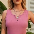 thumbnail image 4 of Wycnly Womens Tank Tops Casual Button Down Cozy Knitted Ribbed Slim Fit Vest Tops Summer Fashion Solid V-Neck Sleeveless Shirts Blouse Pink Free Size, 4 of 6