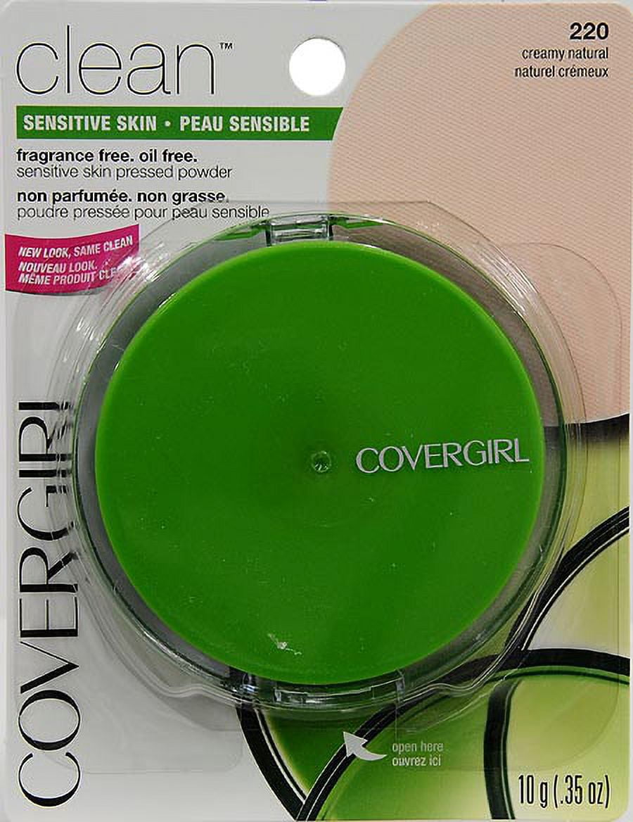 COVERGIRL Clean Sensitive Skin Pressed Powder, 220 Creamy Natural, 0.35 Oz.