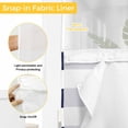 thumbnail image 6 of Blue Stripes No Hook Shower Curtain Waterproof, Bathroom Curtains with Snap in Liners and See Through Top Window, Simple Blue White Texture Hotel Style Bathtub Curtains Shower 36"Wx78"L, 6 of 8