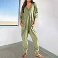 thumbnail image 2 of One Piece Jumpsuits for Women Casual Loose Jumpsuits Long Sleeve V Neck Oversized Casual Rompers, 2 of 5