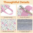 thumbnail image 4 of Pioneer Flower Floral Print Pattern Insulated Lunch Bag for Women & Adults,Large Portable Soft Cooler Lunch Bag,Thermal Food Storage Tote with Pearl Cotton,8.66L,8.75x5.75x9.5 Inch, 4 of 6