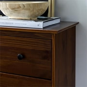 Bowery Hill Modern 40H Solid Wood Bedroom Dresser with 4-Drawers in Walnut