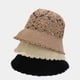 thumbnail image 4 of Sombrero de cubo de verano de punto de ganchillo marrón para mujer - hecho a mano - patrón floral, 4 of 5