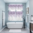 thumbnail image 4 of Abstract Kitchen Curtains Valances and Tiers Set of 3 Country Purple Eucalyptus Leaf Flora Plant Tier Curtains and Valance with Rod Pocket for Small Windows, 27.5"x24", 4 of 9