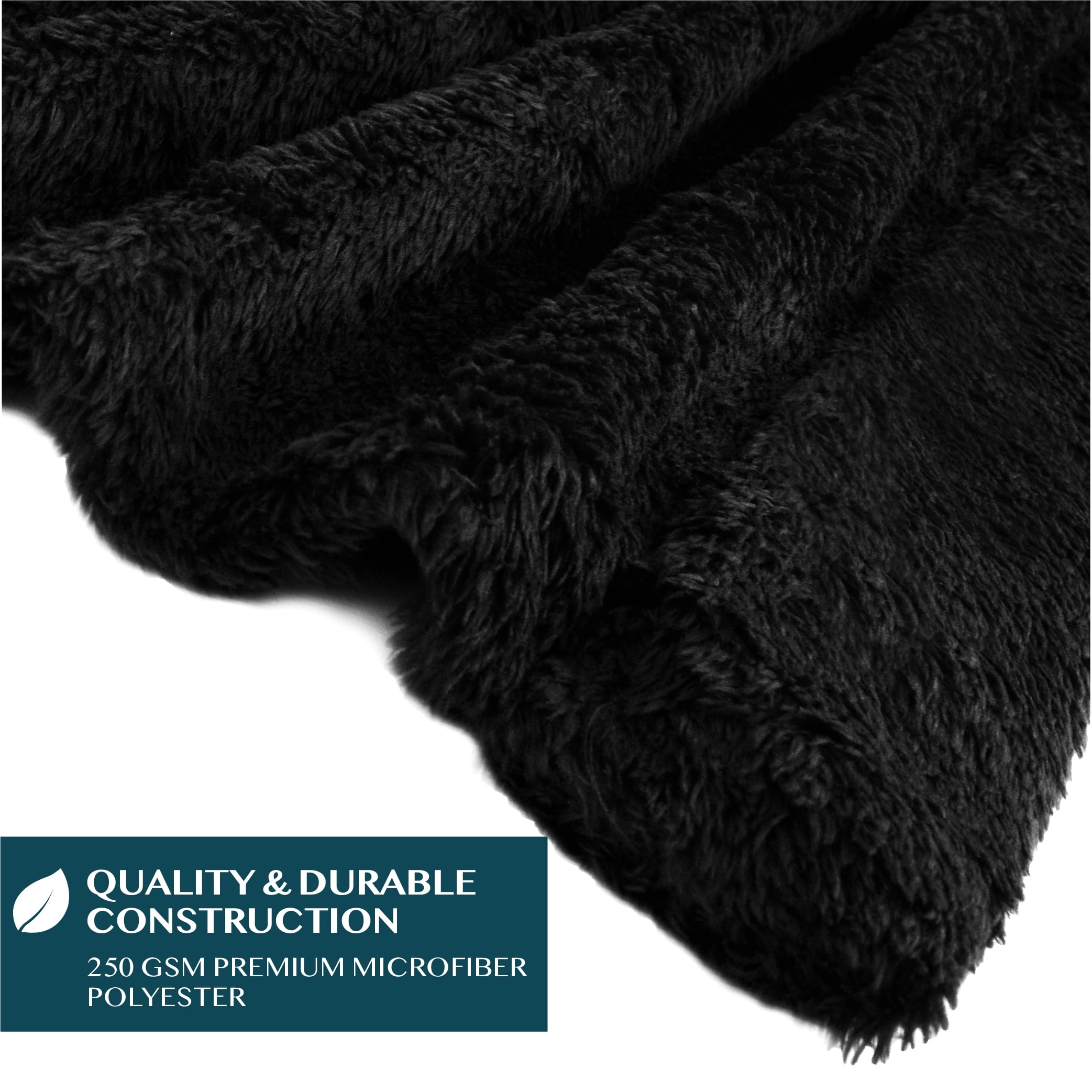 Pavilia Angel Wrap Hooded Blanket Poncho Sherpa Fleece, Black
