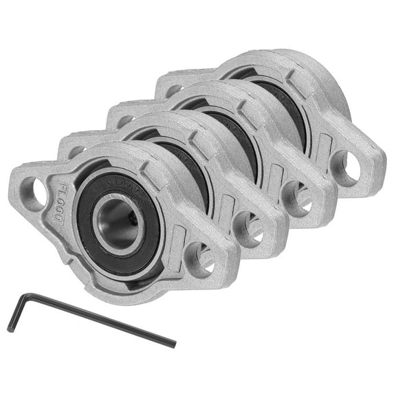 Uxcell Pillow Block Bearing 3/8" (10mm) Flange Pillow Block Housing Pack of 4