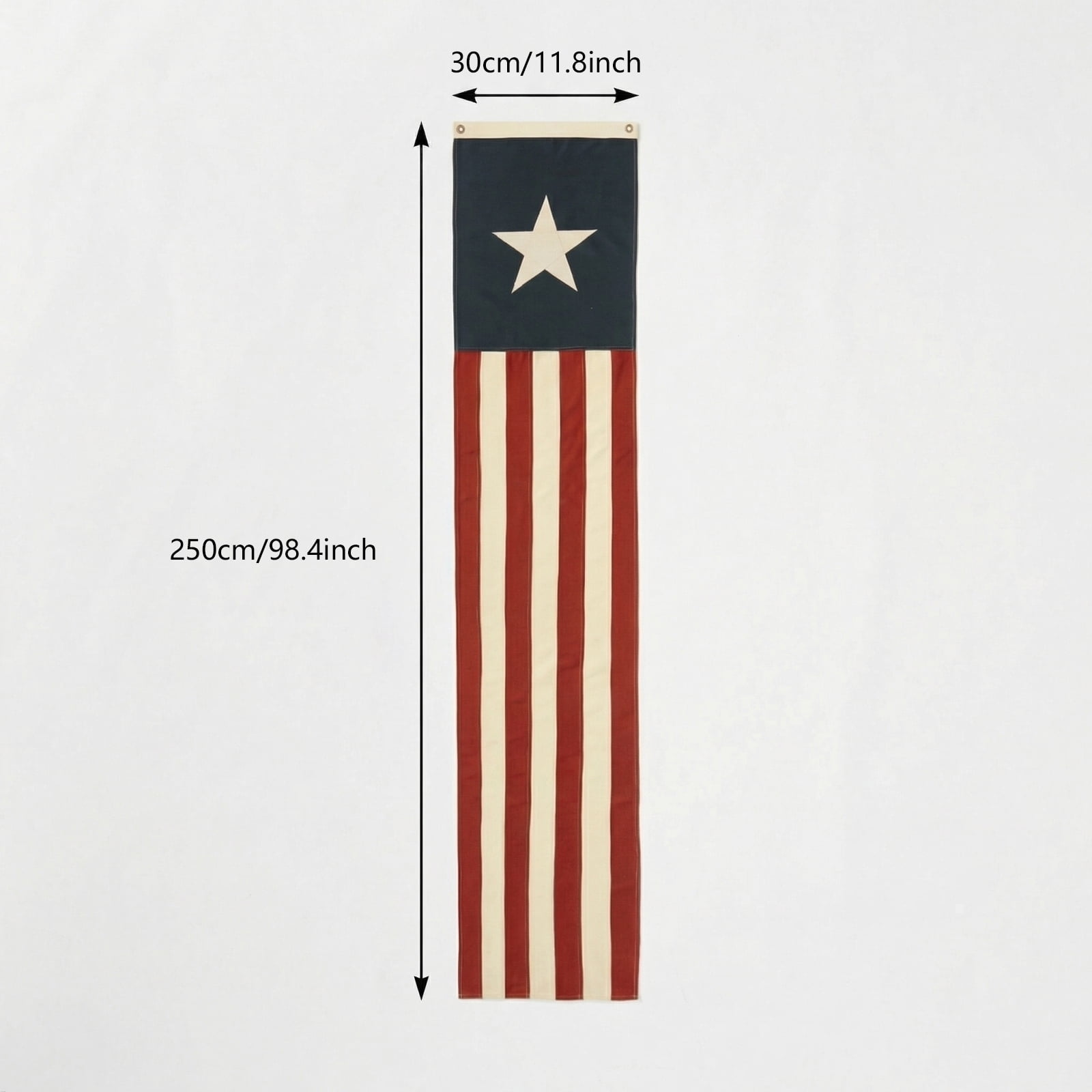 Heritage American Flag Banner – 12"W, 98"L Vertical Star Pull Flag – 250th USA Independence Day July 4th Patriotic Outdoor & Indoor Decors – JEWLALO