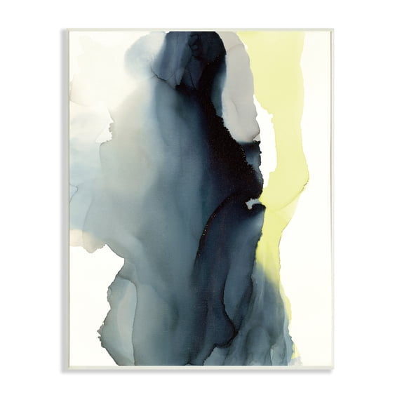 Stupell Industries Fluid Layered Abstraction Grey Blue Yellow Distortion, 10 x 15, Designed by Kippi Leonard