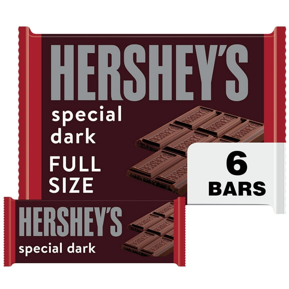 Hershey's Special Dark Mildly Sweet Chocolate Candy, Bars 1.45 oz, 6 Count
