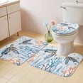 thumbnail image 2 of Ocean Turtle Bath Mat 3 Piece Bathroom Rug Set, Blue Coastal Coral Starfish Seagrass Non Slip Bath Rug Contour Mat and Toilet Lid Cover, Absorbent Shower Mats Soft Bath Rugs and Mats Sets, 2 of 8