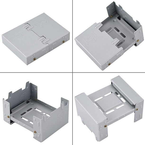 Réchaud Pliant à Alcool Solide – Acier Zingué, 95x75x20 Mm, Support 7 Kg – Compact, Pour Camping Et Randonnée
