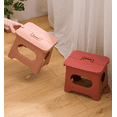 thumbnail image 4 of 9” Folding Step Stool, Non-Slip Textured Grip Surface, Foldable Space Saving Design, Carrying Handle, Holds Up to 300 Pounds(Pink), 4 of 7