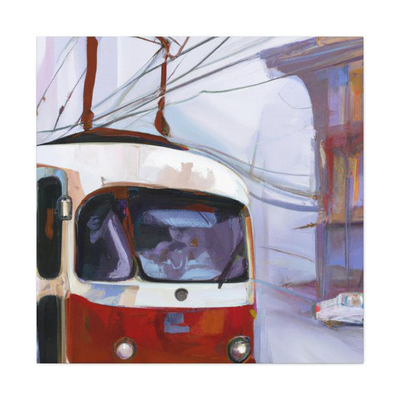 Trams in Motion Scene - Canvas