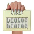 thumbnail image 4 of VSALON Press on Nails Medium Almond - Green Cat Eye Glassy Glitter Nails Kit for Women, Reusable Fake Nails & Soft Gel Nail Glue, Protector Cuticle Oil, Tabs & Nail File 32 PCS in 16 Sizes, 4 of 8