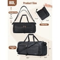 thumbnail image 3 of Bolsa de viaje Lekesky plegable de 80 litros con paquete de zapatos separado, 3 of 6