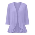 thumbnail image 7 of Womens Casual Open Front Cardigans Lightweight Soft Summer Draped Ruffles 3/4 Sleeve Cardigan, 7 of 7