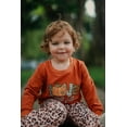 thumbnail image 6 of DOPI Baby Girl Halloween Clothes Toddler Long Sleeve Pumpkin Sweatshirt T-Shirt Bell-Bottom Pants Outfits, 6 of 7