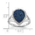 thumbnail image 2 of Primal Silver Sterling Silver Polished Blue Druzy Quartz and Diamond Ring, 2 of 4