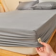 thumbnail image 5 of Bed Sheet Sets Cozival Solid Color Yarn-Dyed Bedding Set, Includes 1 Flat Sheet And 2 Standard Pillowcases, Breathable And Soft for All-Season Comfort, Multiple Size Options Available, Dark Gray, 5 of 5