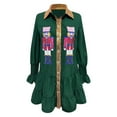 thumbnail image 4 of Robes de Fête de Noël pour Femmes Ensemble de Noël à Paillettes Robe Superposée à Paillettes Chandail de Noël Joyeuse Mini-Robe Chemise (Taille : 2TG), 4 of 5