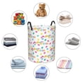 thumbnail image 4 of Zufioo Happy Easter Print Round Dirty Clothes Basket, Waterproof Standing Dirty Clothes Bag, Suitable for Home, Bathroom, Car Trunk-Small, 4 of 6