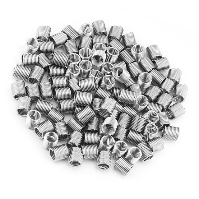 M8 X 1.25 X 2D 100Pcs Thread Repair Insert, Wear-resistance SS304 Helical Inserts, For Parts That Requires Frequent Removing