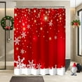 thumbnail image 2 of Christmas Shower Curtain, Red Christmas Snowflakes Shower Curtains for Bathroom Decor, Red Winter Holiday Shower Curtain, Xmas Funny Glitter Sparkle Fabric Cloth Bath Curtain, 72x72 Inch, 2 of 6