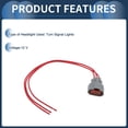 thumbnail image 4 of Conjunto de arnés de cableado de faros Unique Bargains para Hyundai Elantra 2019-2020, luces de señal de giro, arnés de cable 3 terminales 30 cm L 1 conjunto, 4 of 7