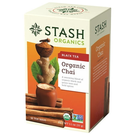 (2 Pack) Stash Tea Organic Chai Spice Black and Green Tea, 18 Ct, 1.1 (The Best Organic Green Tea)